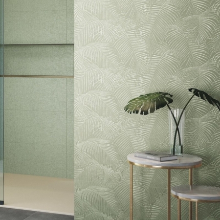 Faïence murale florale Kentia green 31.6 cm x 90 cm 3D