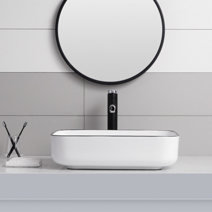 Vasque blanc brillant Black Edge 50 cm 