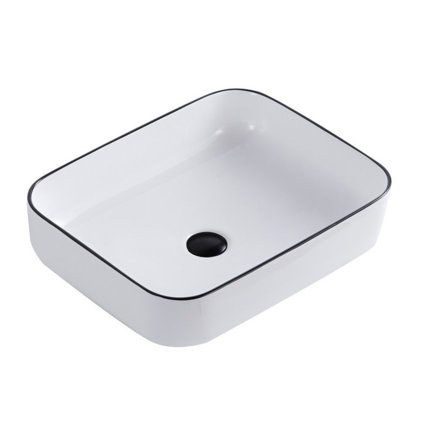 Vasque blanc brillant Black Edge 50 cm 