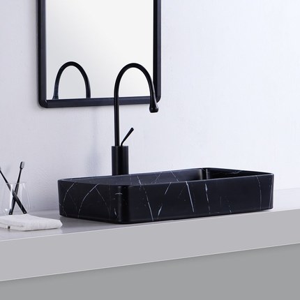 Vasque effet marbre noir mat Marbeau 60 cm