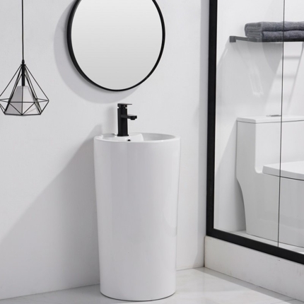 Vasque colonne Totem blanc brillant Bowl 