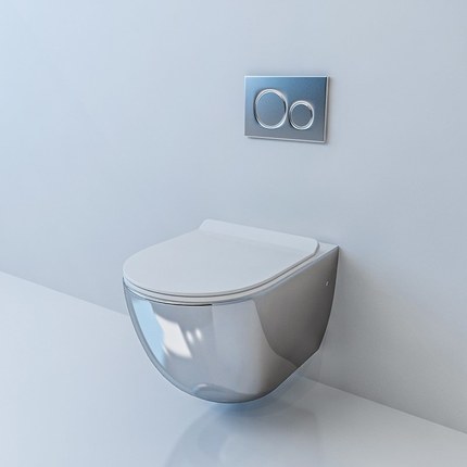 Cuvette suspendue Shine Argent et blanc sans bride