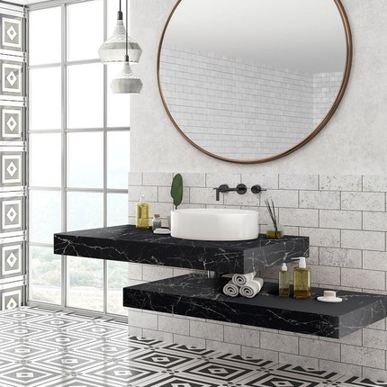 Plan vasque suspendu Solid surface marbre