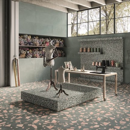 Carrelage Medley green aspect terrazzo