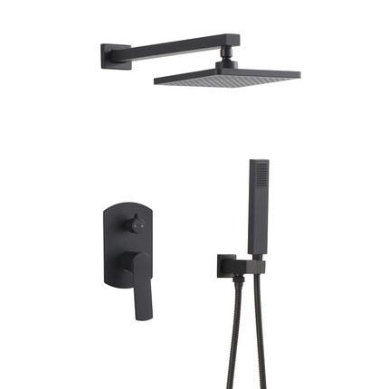 Kit de douche encastrable Rectango noir mat