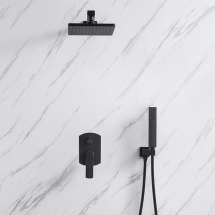Kit de douche encastrable Rectango noir mat