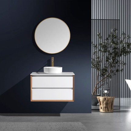 Meuble blanc et bois Epure 80 cm