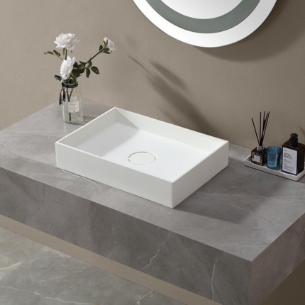 Vasque solid surface blanc mat Solidea 50 cm
