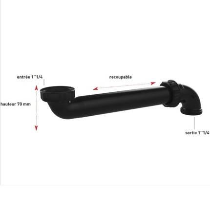 Tubulure pour lavabo gain d'espace extra plat