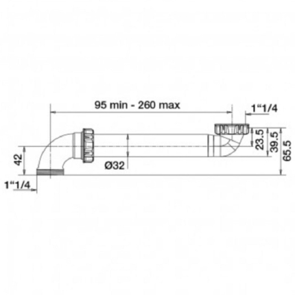 Tubulure pour lavabo gain d'espace extra plat