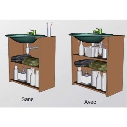 Tubulure pour lavabo gain d'espace extra plat