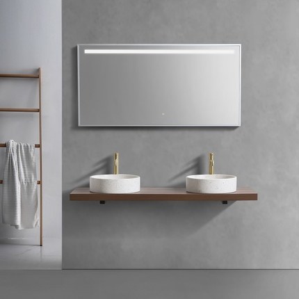 Plan de toilette pour vasque Woodya Noyer