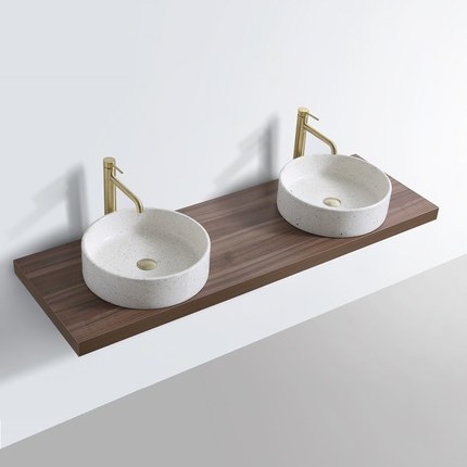 Plan de toilette pour vasque Woodya Noyer