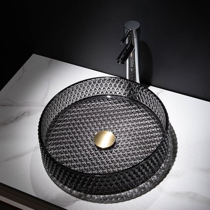 Vasque à poser noir fumé Diamond 40 cm