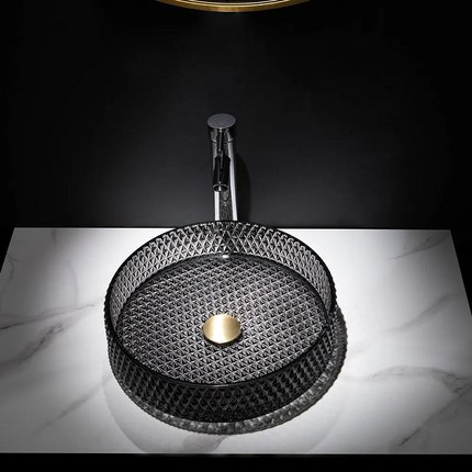 Vasque à poser noir fumé Diamond 40 cm