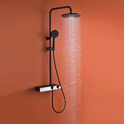 Flexible bain-douche en satin anti-torsion Noir Métallisé