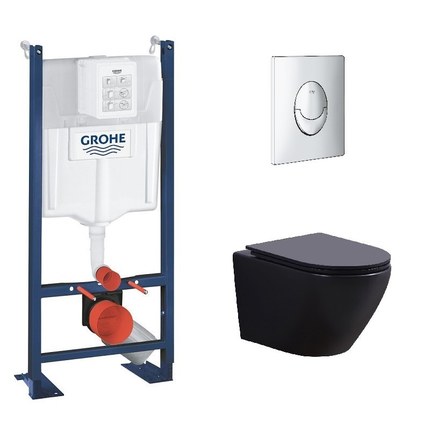 Pack WC suspendu Grohe Joy noir mat Rimless