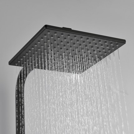 Colonne de douche mécanique noire Carréo