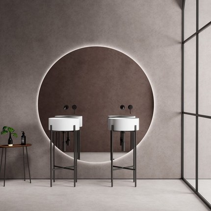 Console blanc mat IL rond 40 cm