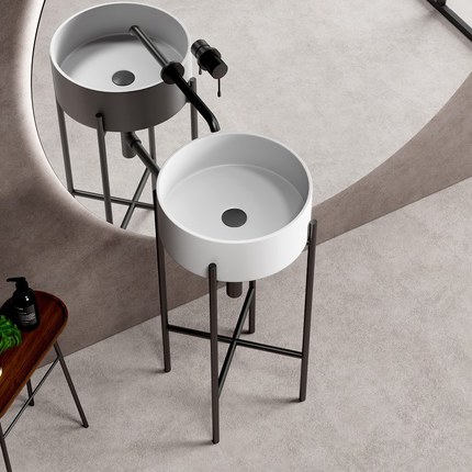 Console blanc mat IL rond 40 cm