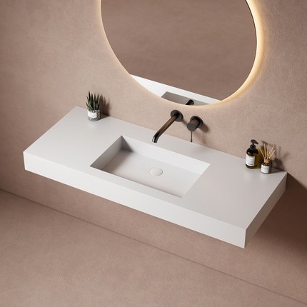 Plan vasque suspendue Sisa 120 cm blanc mat