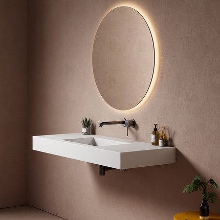 Plan vasque suspendue Sisa 120 cm blanc mat