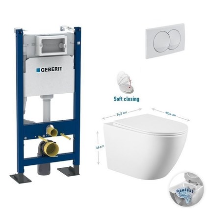Pack WC suspendu Rimless GEBERIT Compact 48,5 cm