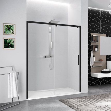 Porte coulissante sur mesure noir mat