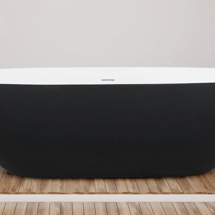 Baignoire Solid surface SOBIN noir et blanc 180 cm