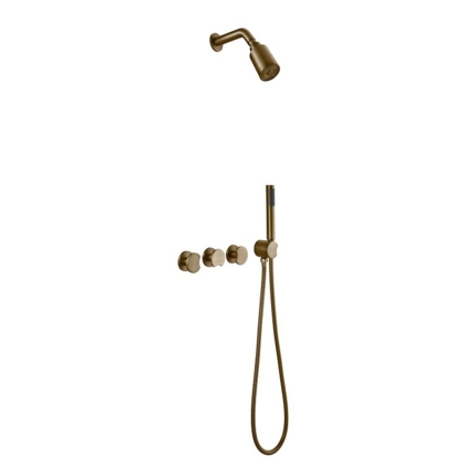 Kit de douche Encastrado Antique Brass