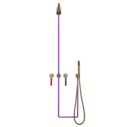 Kit de douche Encastrado Antique Brass