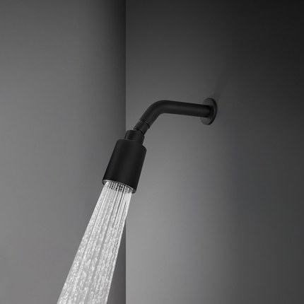 Pomme de douche cylindrique noir mat