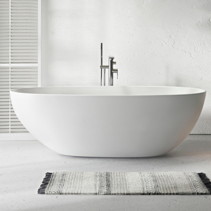 Baignoire îlot Lipsia blanc mat 165 cm 