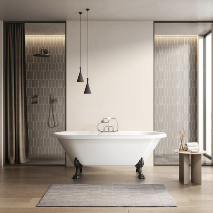 Baignoire ancienne Paris noir brillant 170 cm