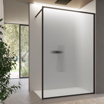 Paroi de douche ondulée noire Luxblack 120 cm