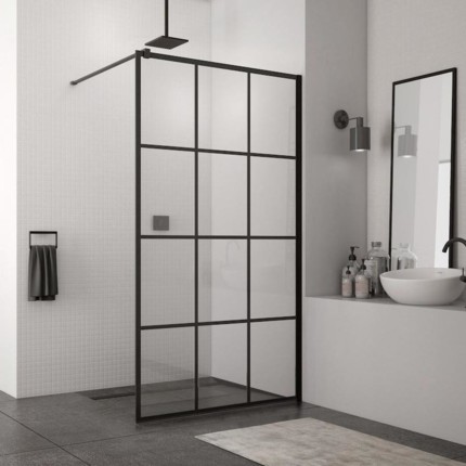 Paroi de douche fixe Atelier Noir 80 cm à 140 cm