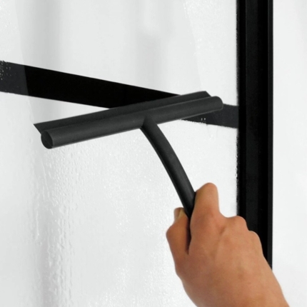 Paroi de douche fixe Verrière noire matte 110 cm