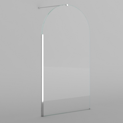 Paroi de douche fixe arrondie Arc chrome