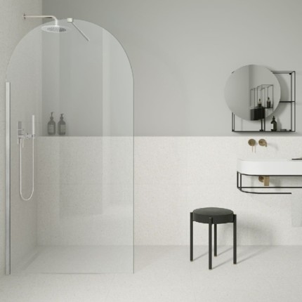 Paroi de douche fixe arrondie Arc chrome