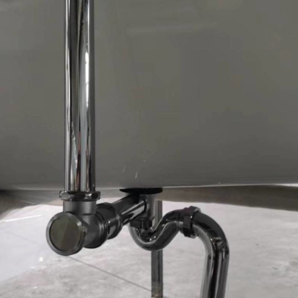 Siphon de baignoire rétro en laiton chromé