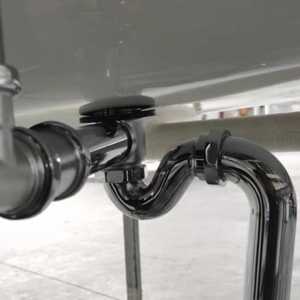 Siphon de baignoire rétro en laiton chromé