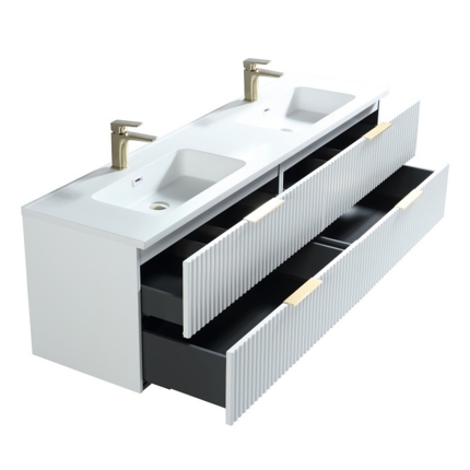 Meuble cannelé Ark 180 cm vasque