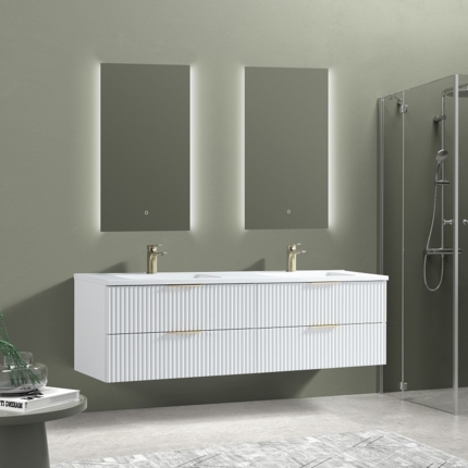 Meuble cannelé Ark 180 cm vasque