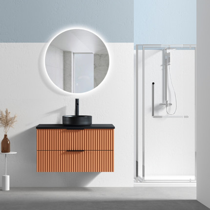 Meuble cannelé avec plan Ark 90 cm