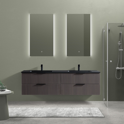 Meuble cannelé Ark 180 cm vasque