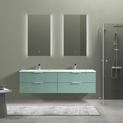 Meuble cannelé Ark 180 cm vasque