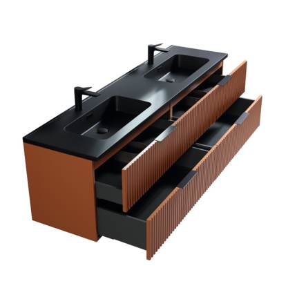 Meuble cannelé Ark 180 cm vasque
