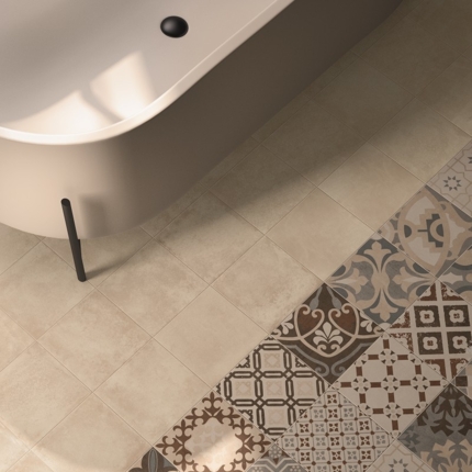Carrelage Opus Cementina multicolor beige mix