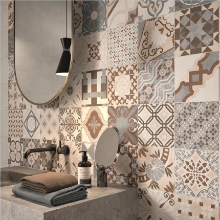 Carrelage Opus Cementina multicolor beige mix