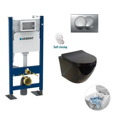 Pack WC suspendu noir Rimless GEBERIT Shine